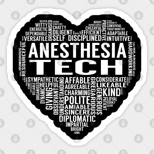 Anesthesia Tech Heart Sticker by LotusTee